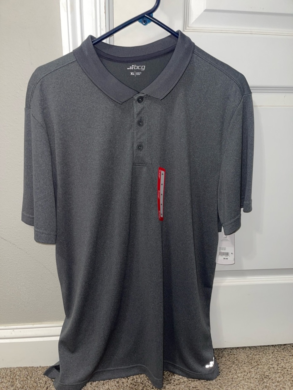 bcg Men’s Charcoal Gray Performance Polo